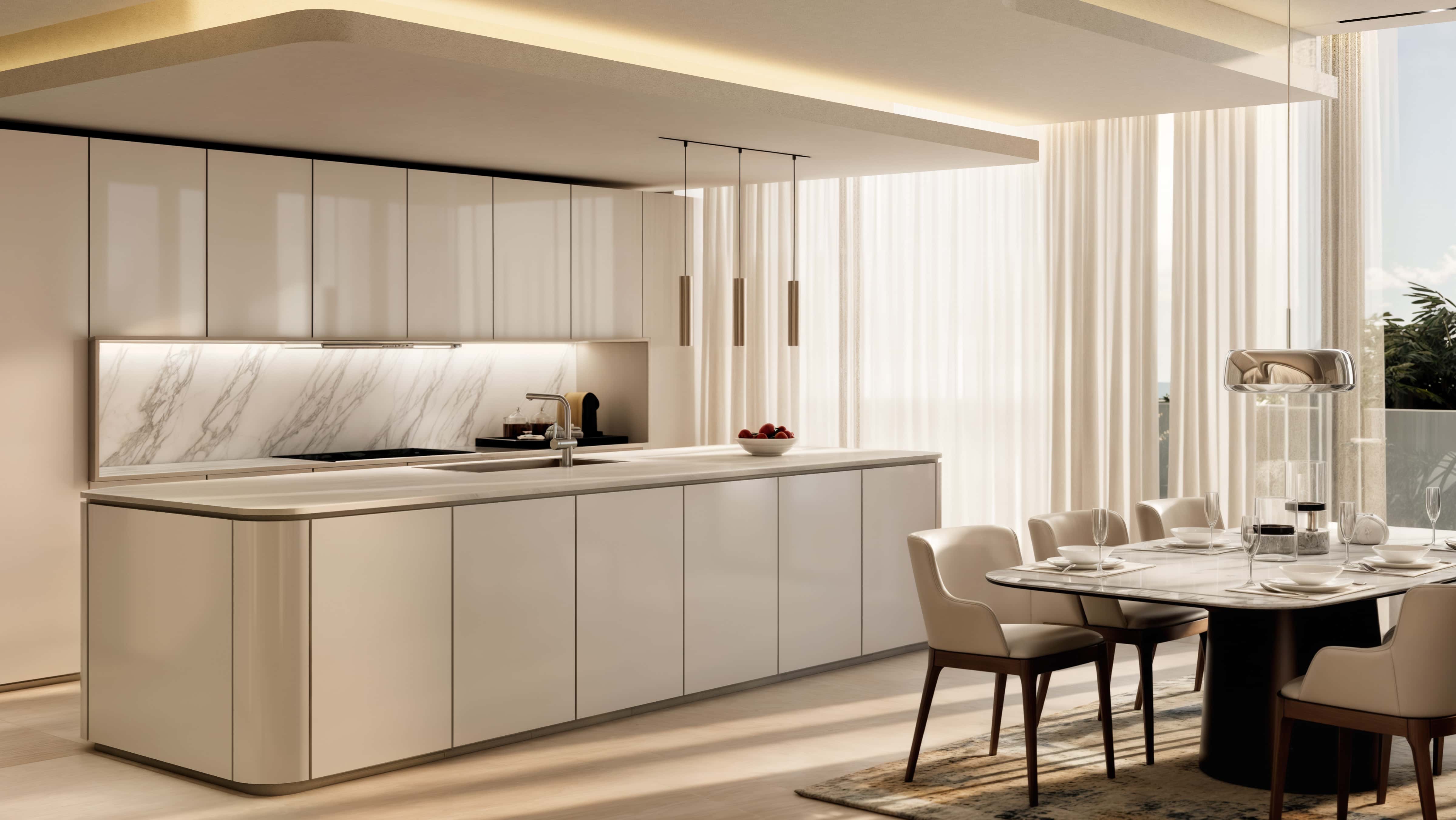 Lobby interior at HENGE Residences Saadiyat Island highlighting artistic design, upscale finishes, and elevated residential experience.