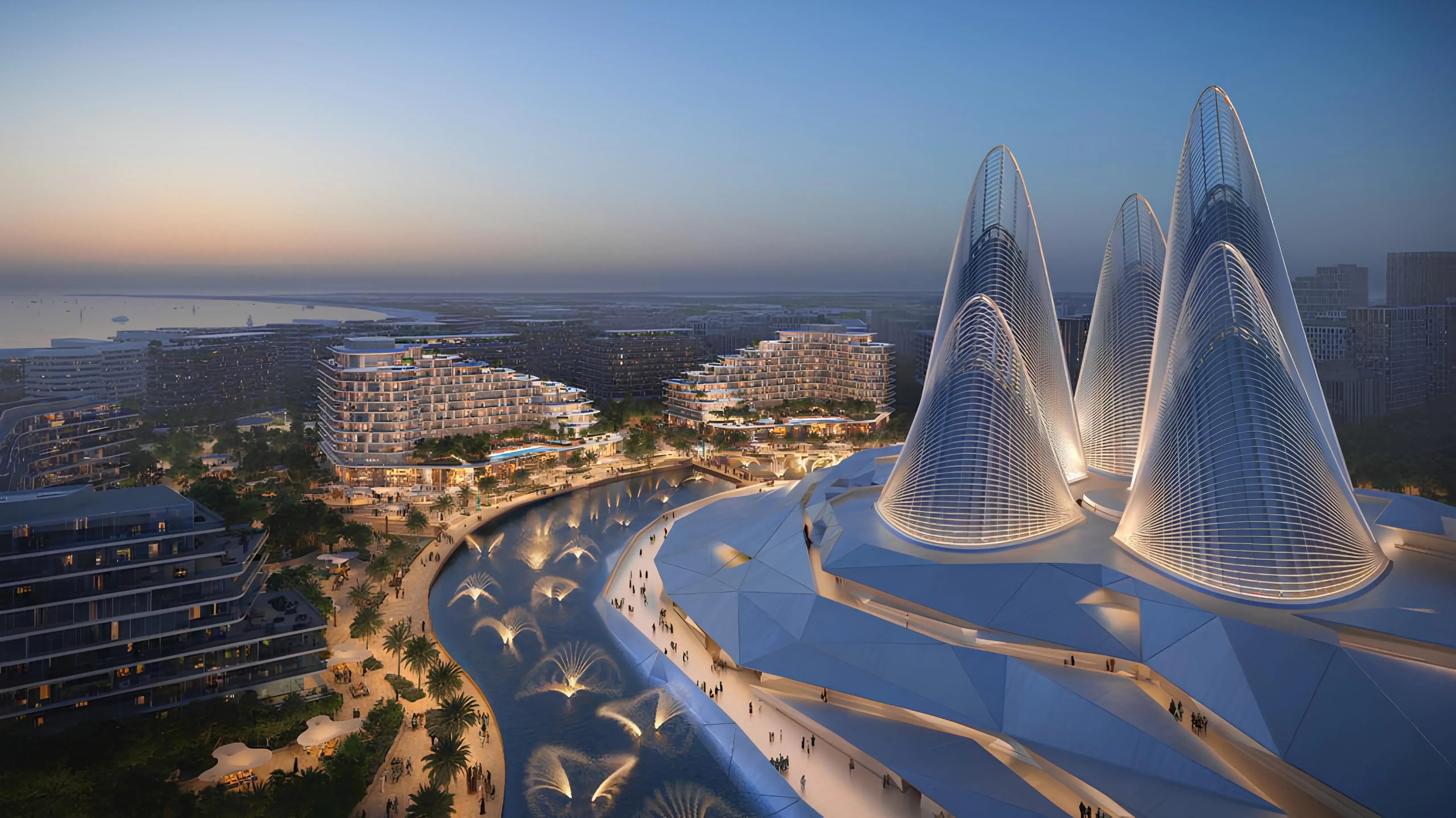 Mandarin Oriental Residences exterior showcasing luxury branded waterfront living on Saadiyat Island, Abu Dhabi.