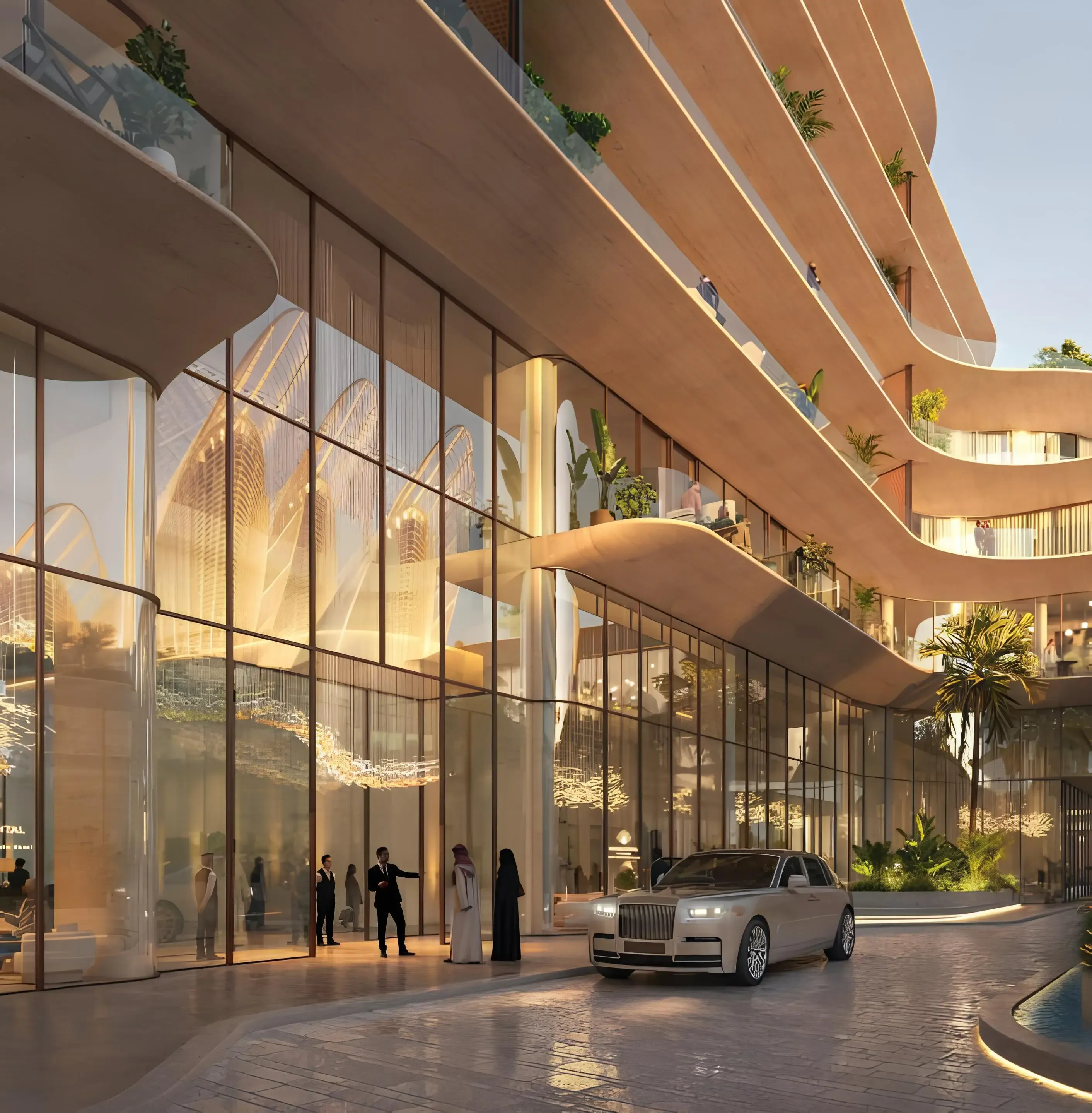 Stunning exterior view of Mandarin Oriental Residences near Abu Dhabi's iconic cultural attractions.