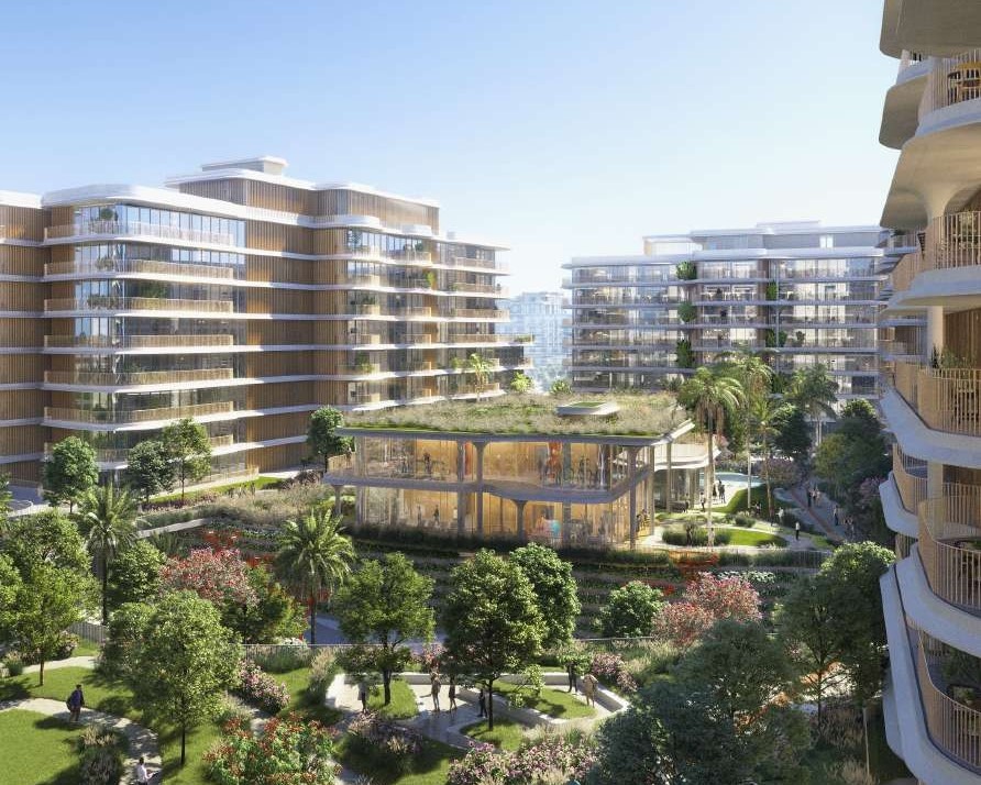 Mamsha Gardens residential development on Saadiyat Island, Abu Dhabi showcasing elegant architecture, greenery, and luxury living.
