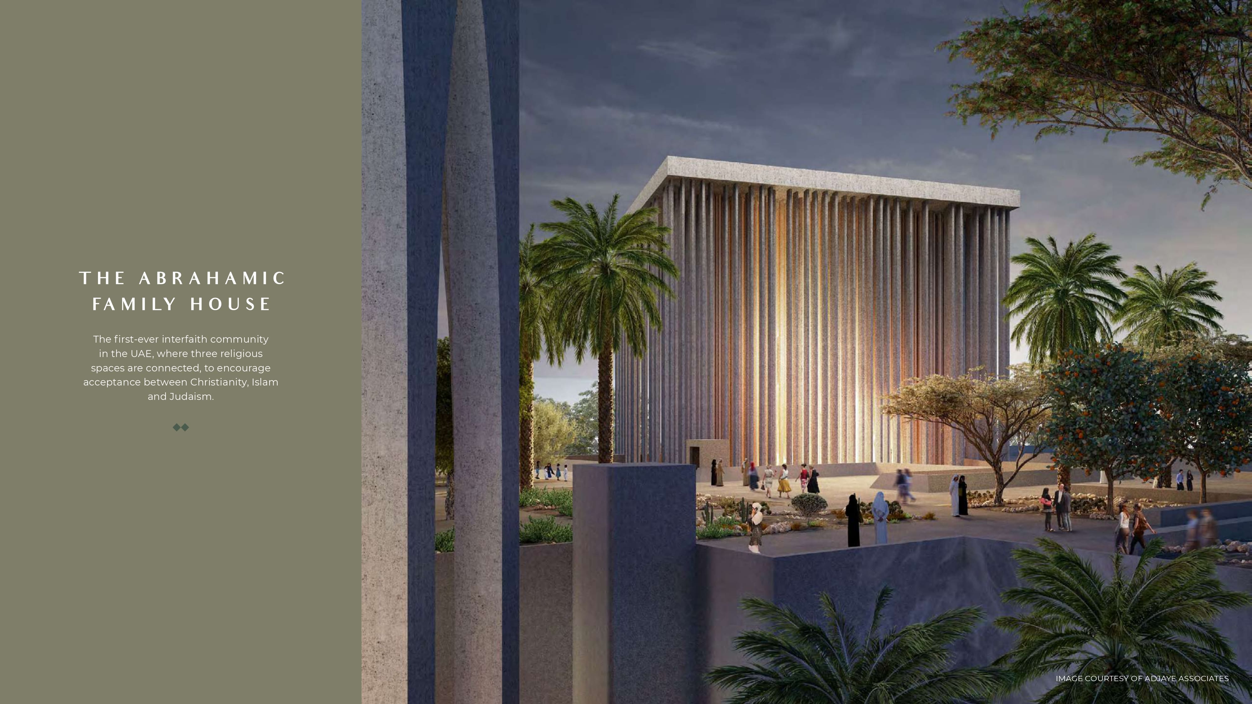 Contemporary building design at The Source Saadiyat Grove with biophilic architectural elements.