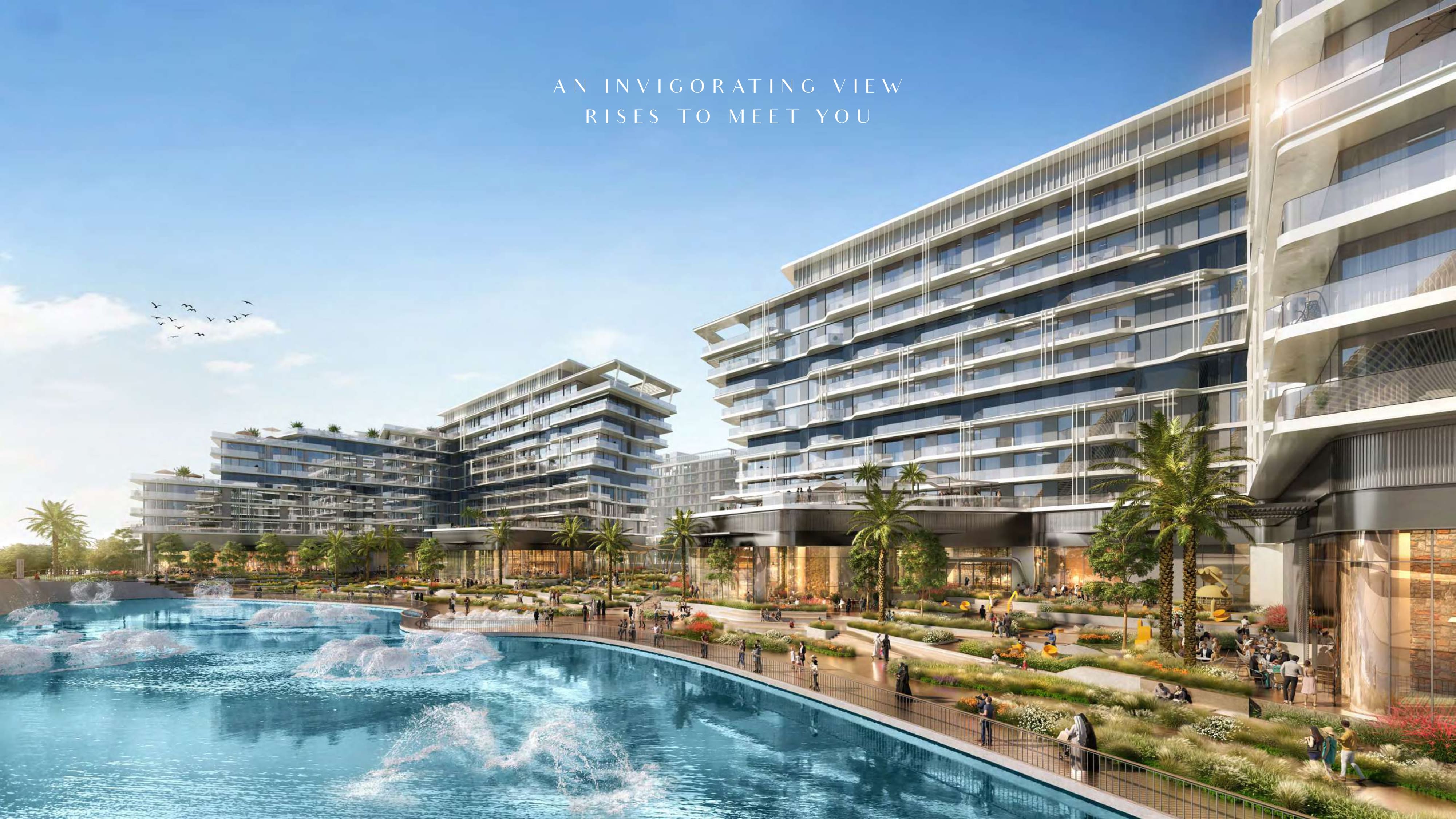Wellness pool deck at The Source Saadiyat Grove offering relaxation and luxury living