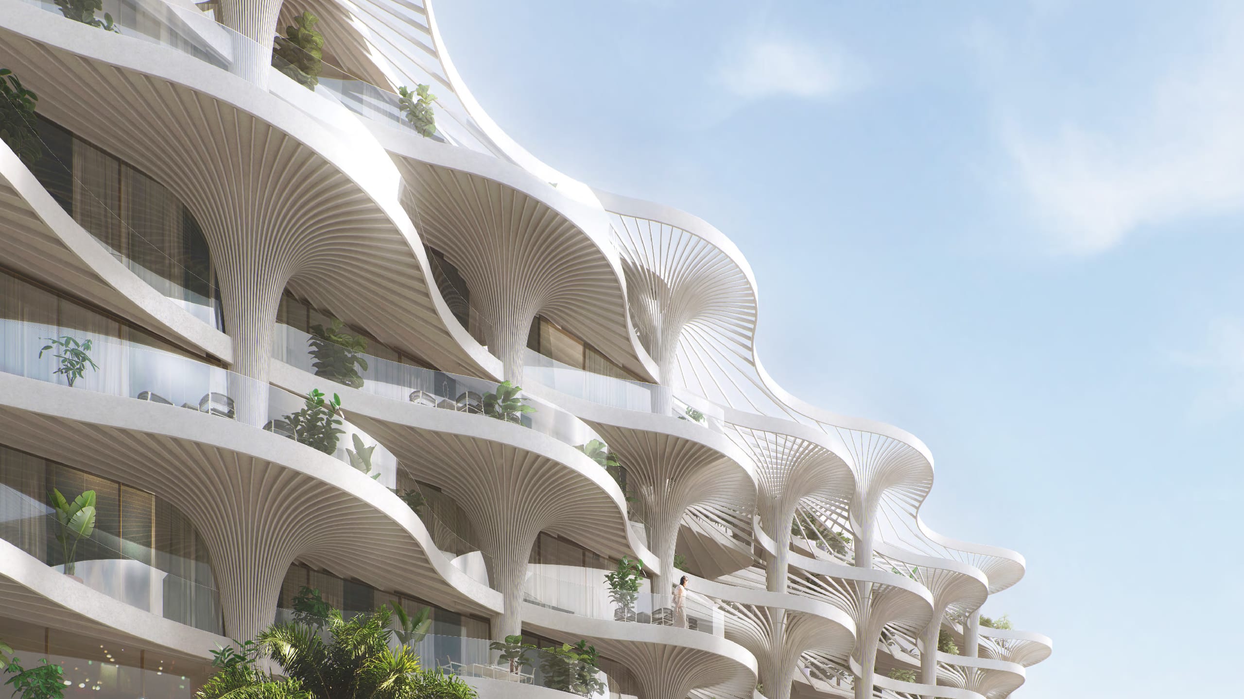 Mamsha Palm exterior façade at Saadiyat Island blending modern minimalism and natural inspiration