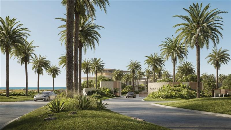 Faya Al Saadiyat landscaped community pathways on Saadiyat Island surrounded by greenery and modern architecture