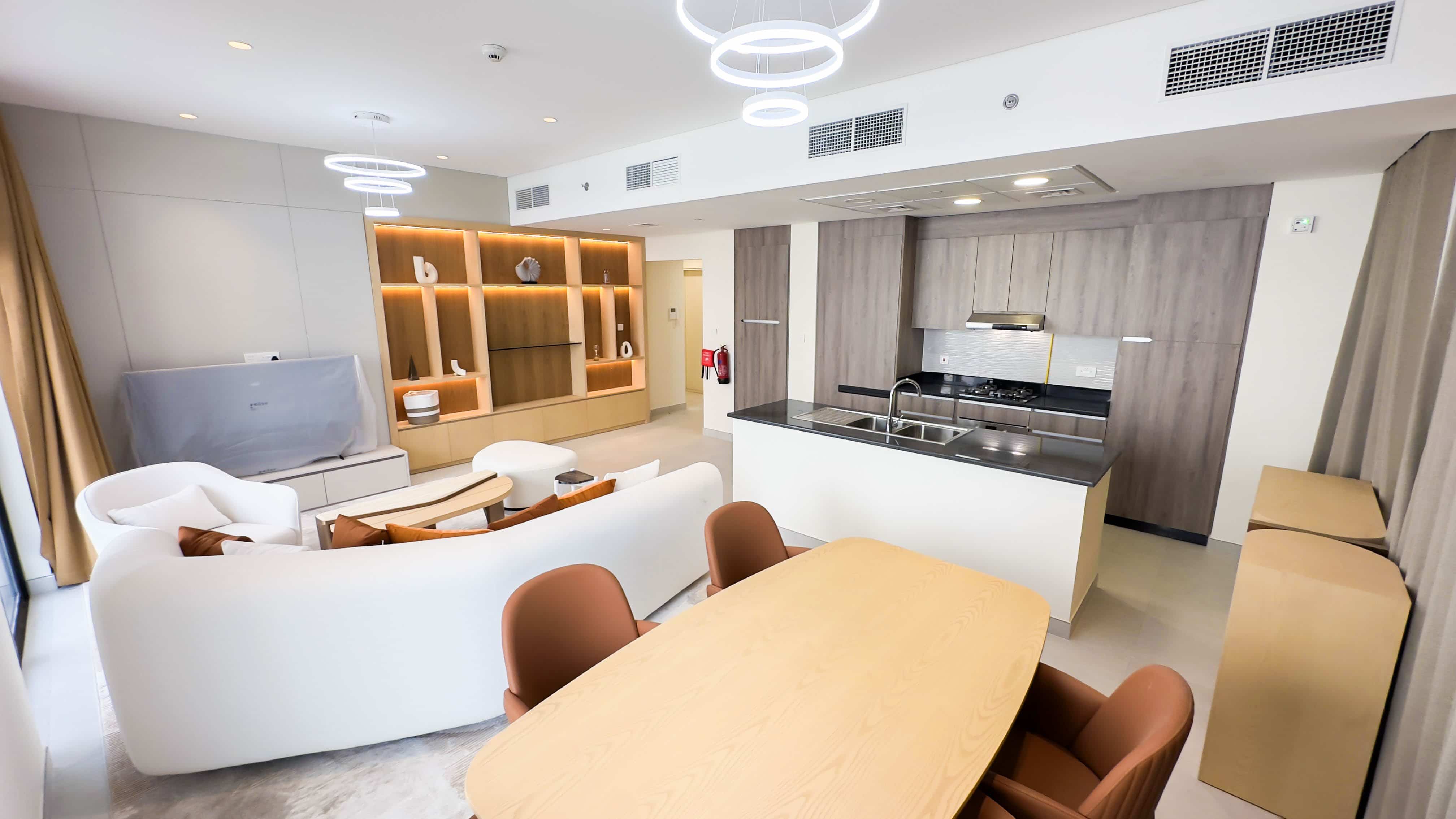 Spacious living room interior at C‑3 Gardens Saadiyat Island Abu Dhabi featuring modern finishes and natural light
