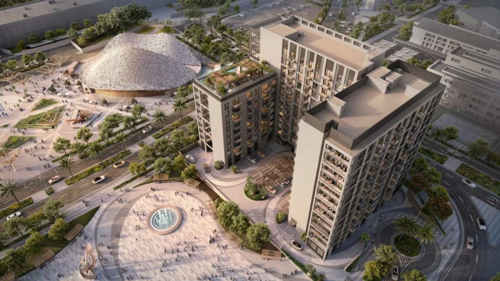 Manarat Living at Saadiyat Island featuring stylish residential towers with contemporary architecture and luxury community environment.